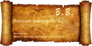 Borcsa Barnabás névjegykártya